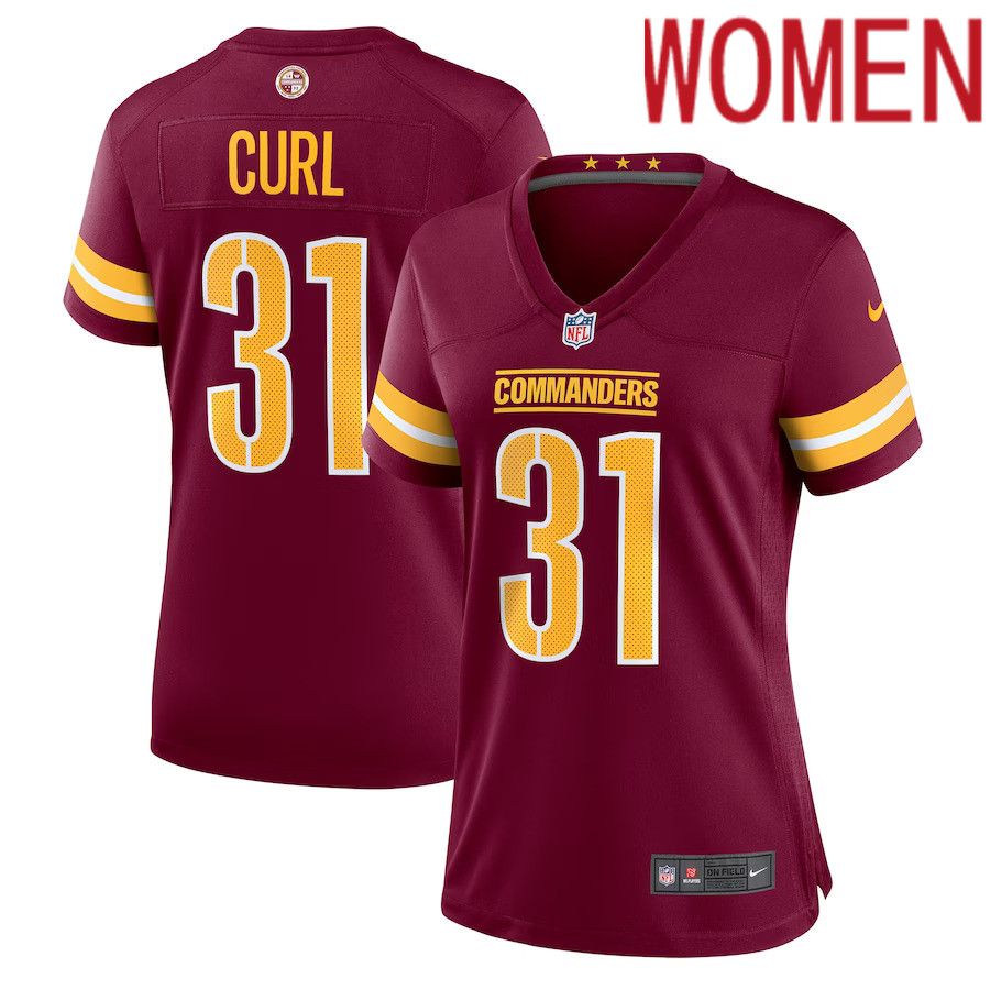 Women Washington Commanders 31 Kamren Curl Nike Burgundy Player Game NFL Jersey